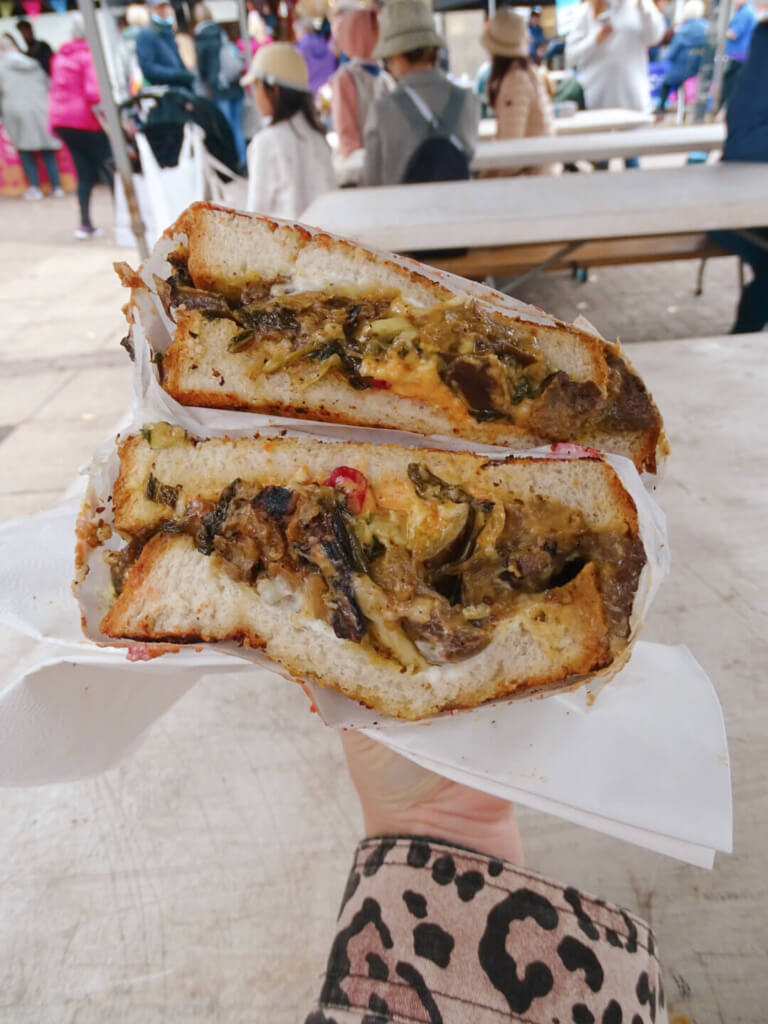 aubergine toastie manchester street food