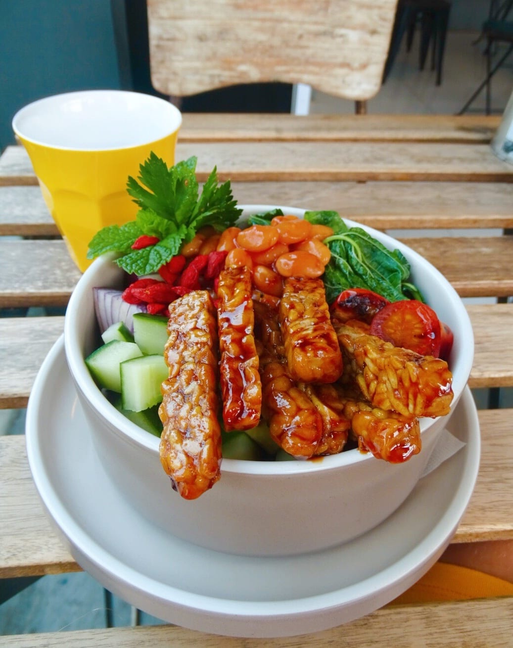 Tempeh bowl at Machinery Cafe