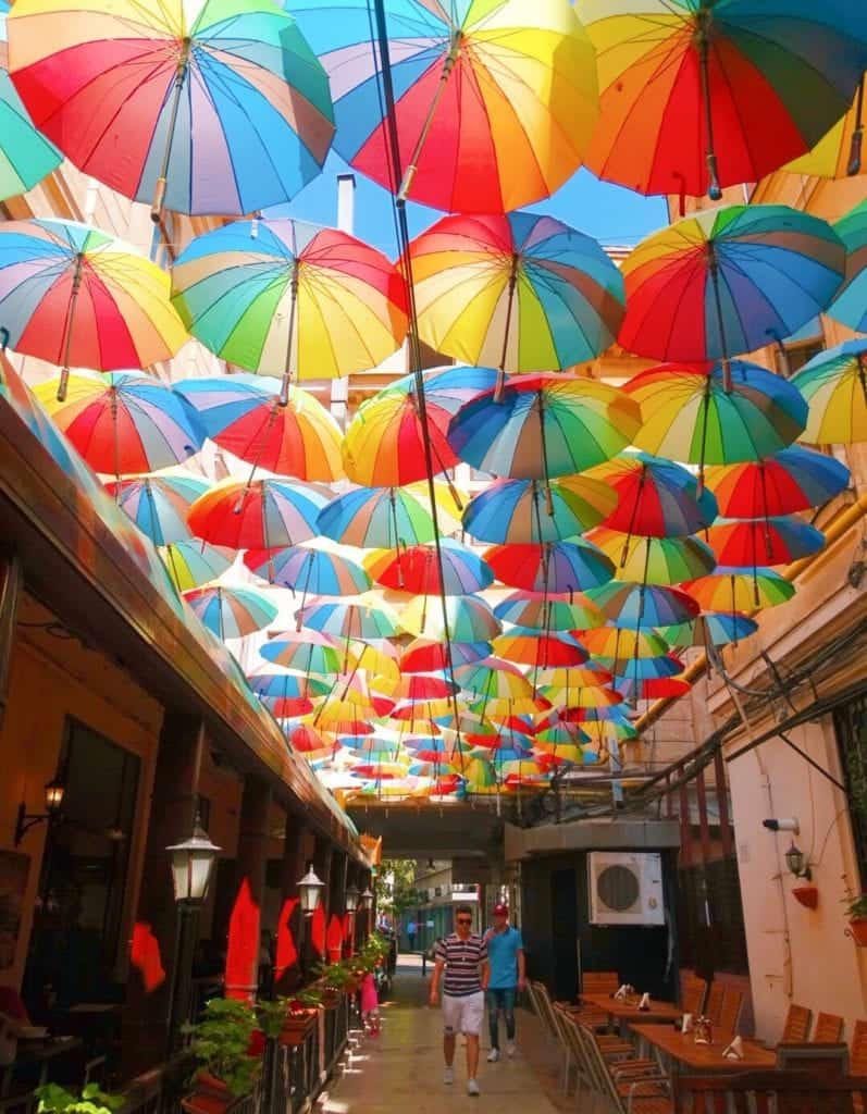 Pasajul Victori umbrella street Bucharest