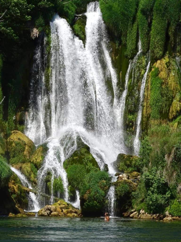 Waterfall and greenery in Bosnia
