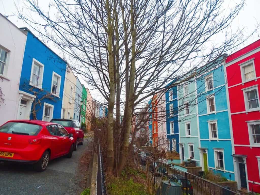 Colourful homes on Ambra Vale South Clifton Bristol