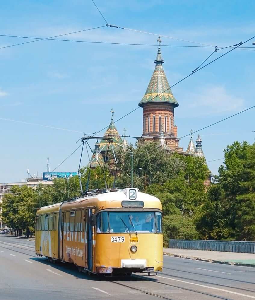 Yellow tram