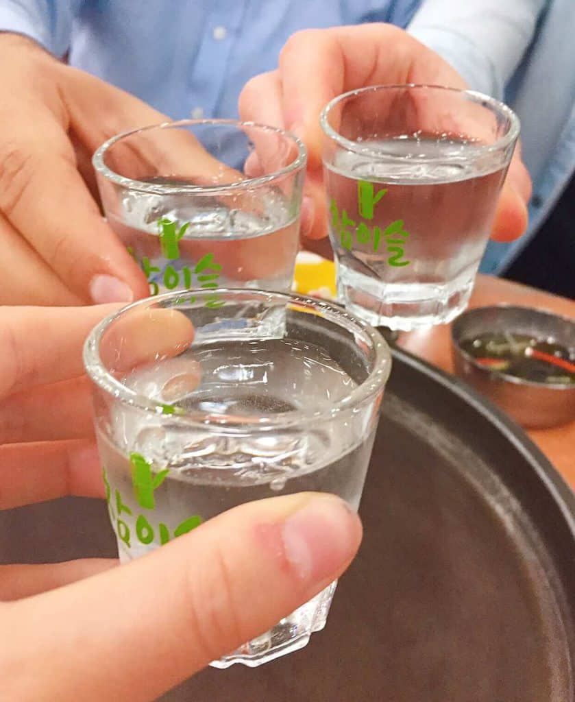 Three soju shots South Korea