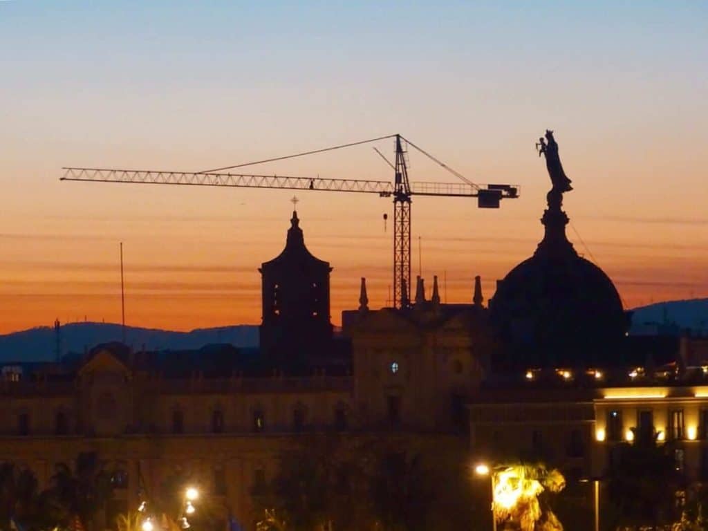 Sunset view over Barcelona