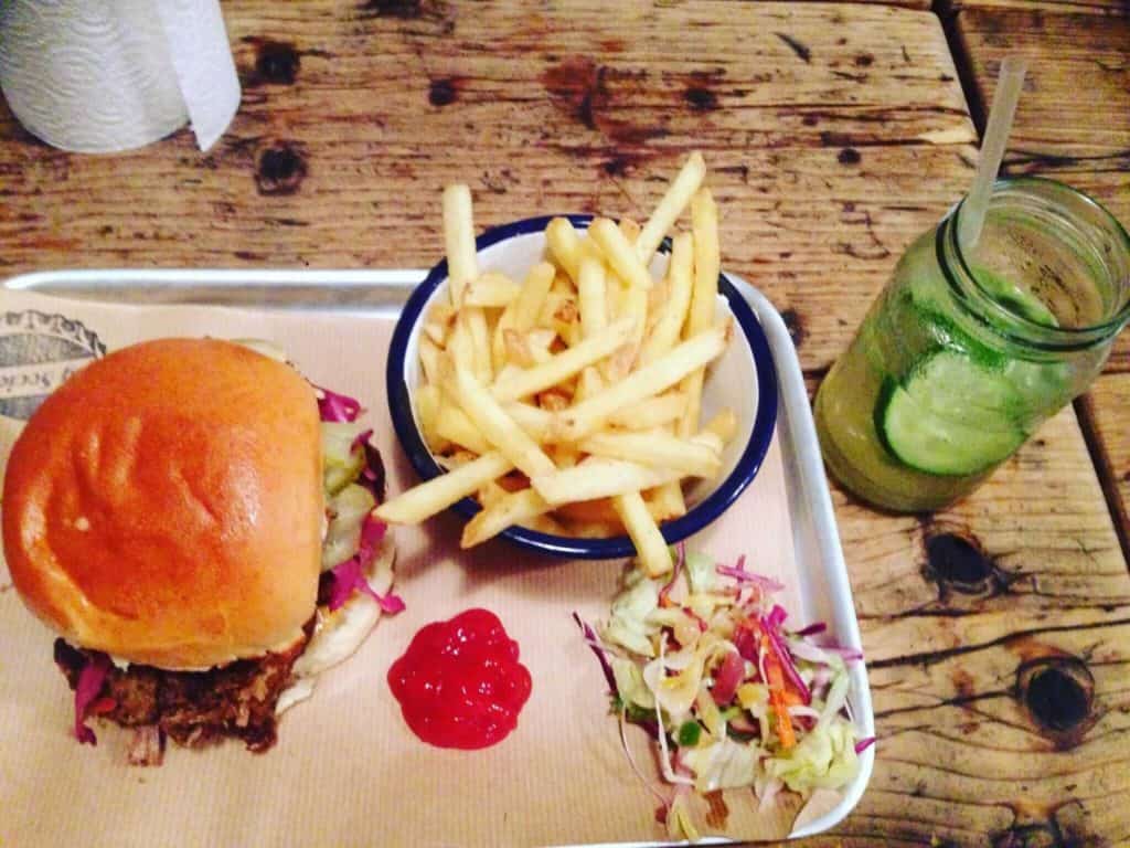 Burger and fries Big Society Cowley Road