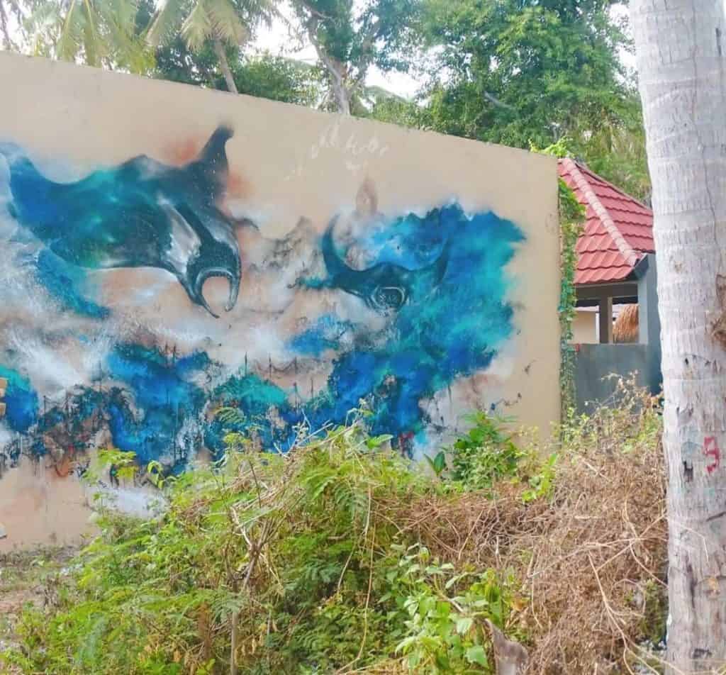 Manta ray street art 