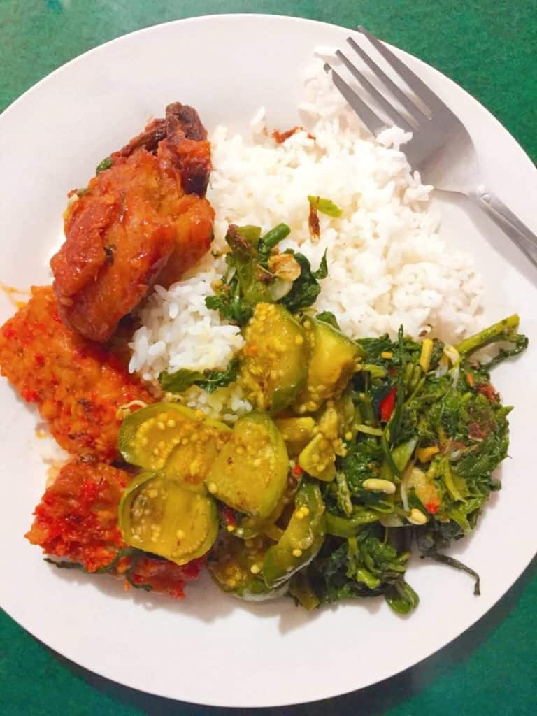 Indonesian food at Warung Sedap Dadong Jegeg Canggu restaurant