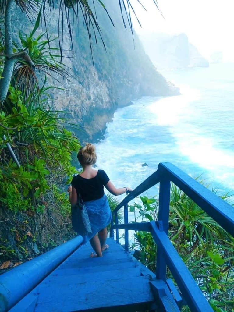 Blue staircase at Peguyangen Waterfall 