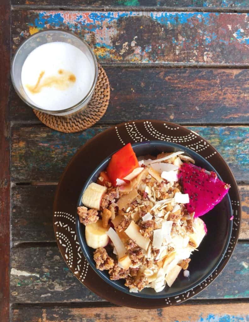 Muesli and coffee at Bali Eco Deli Nusa Lembongan