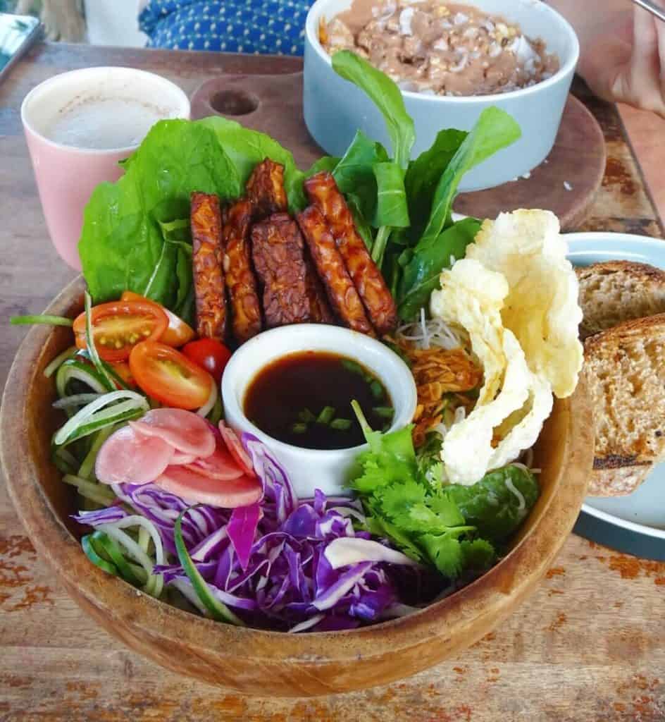 Tempeh salad Shady Shack where to eat canggu bali