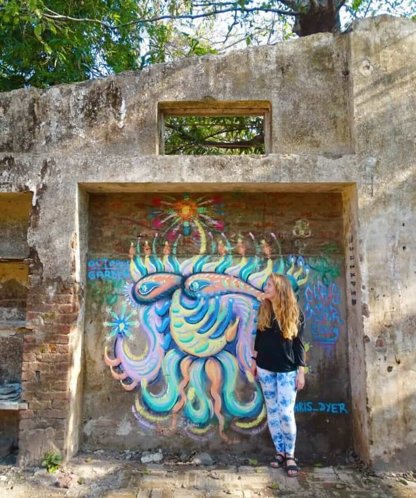 Mural at Beatles Ashram guide Rishikesh