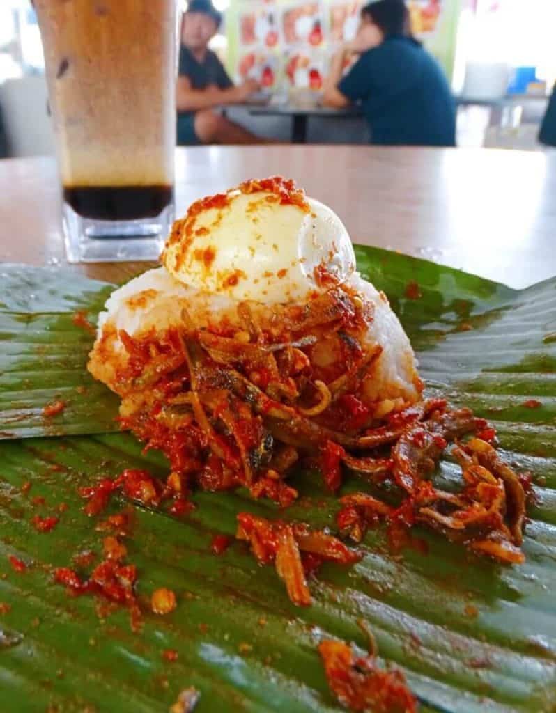 Nasi lemak on banana leaf George Town Penang