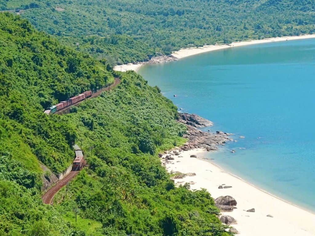 beach and train central vietnam