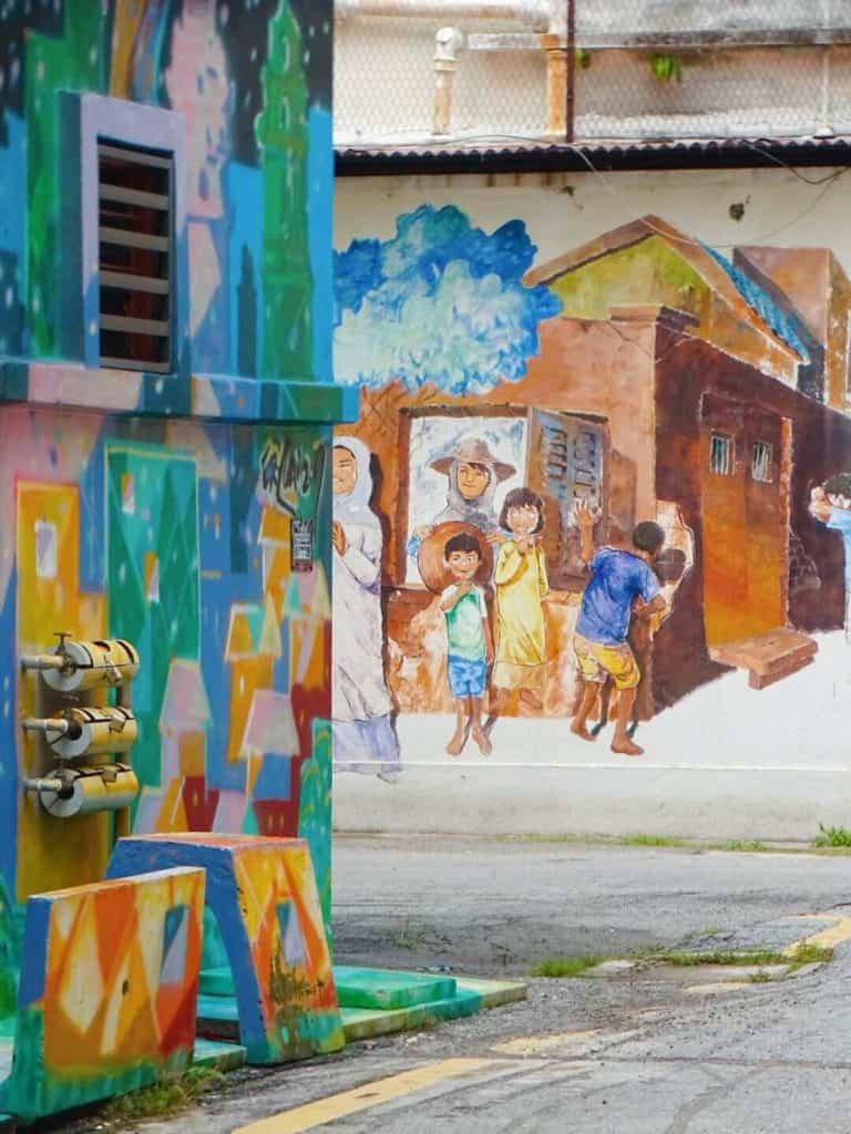 Ipoh street art children playing