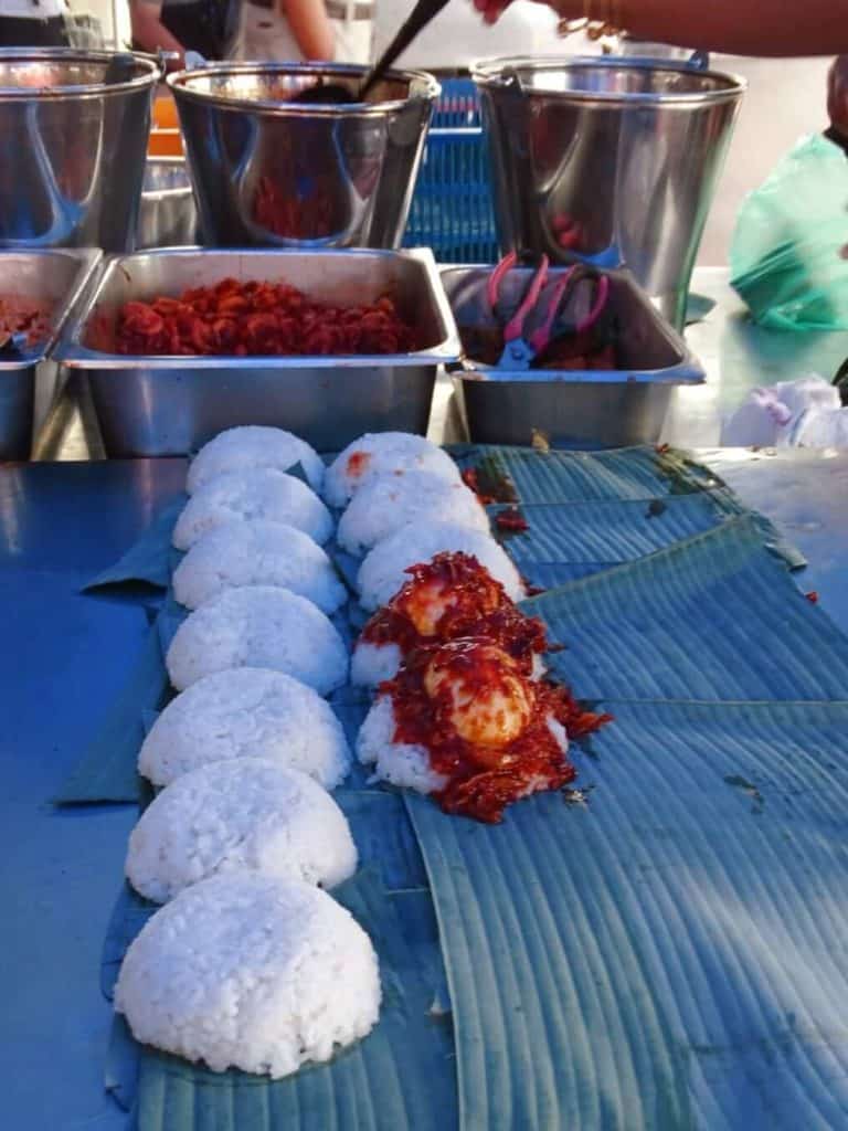 Nasi lemak food stand George Town Penang