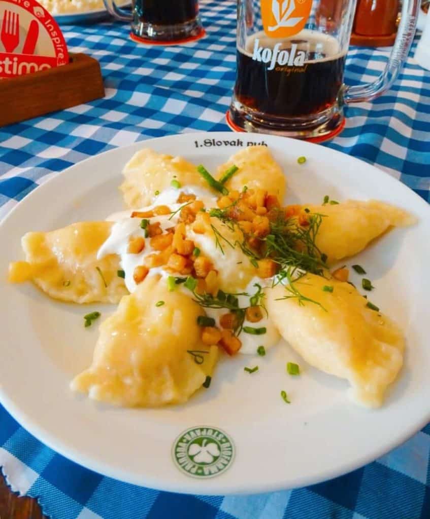 Potato cheese dumplings what to eat Bratislava
