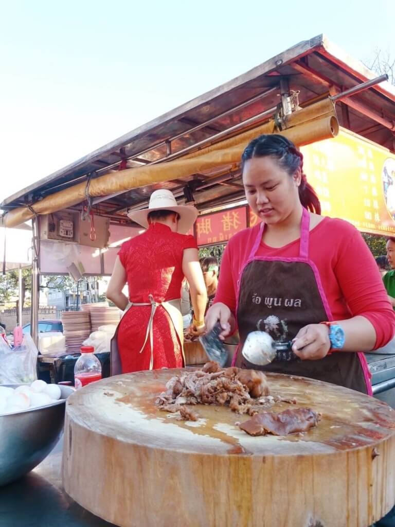 Cowboy hat lady food