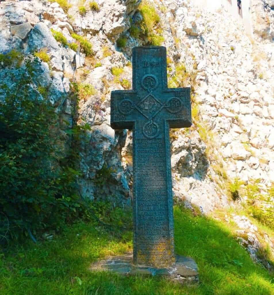 Stone cross Bran Castle Brasov