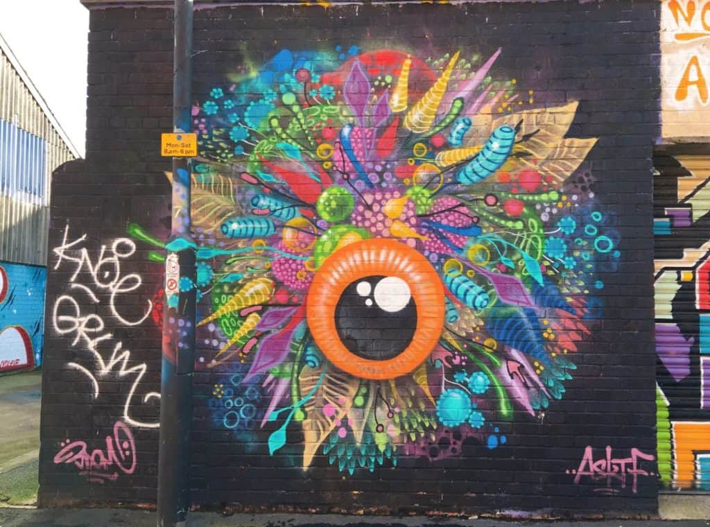 black and colour mural