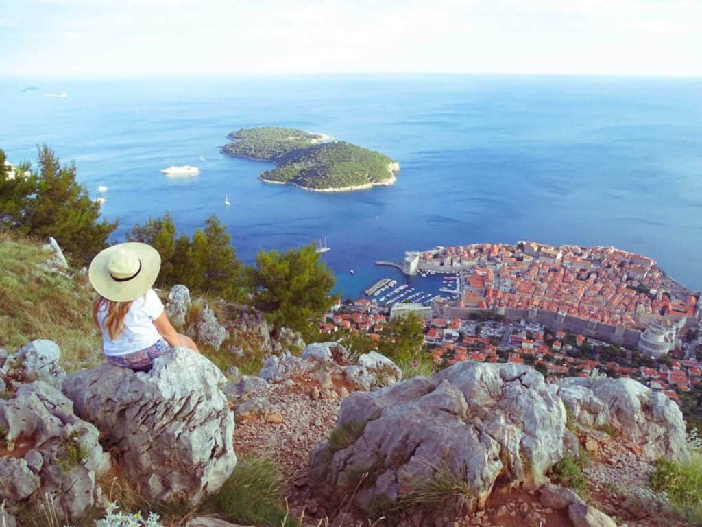 View of Dubrovnik and islands from above