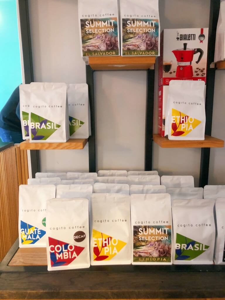 Bags of coffee beans