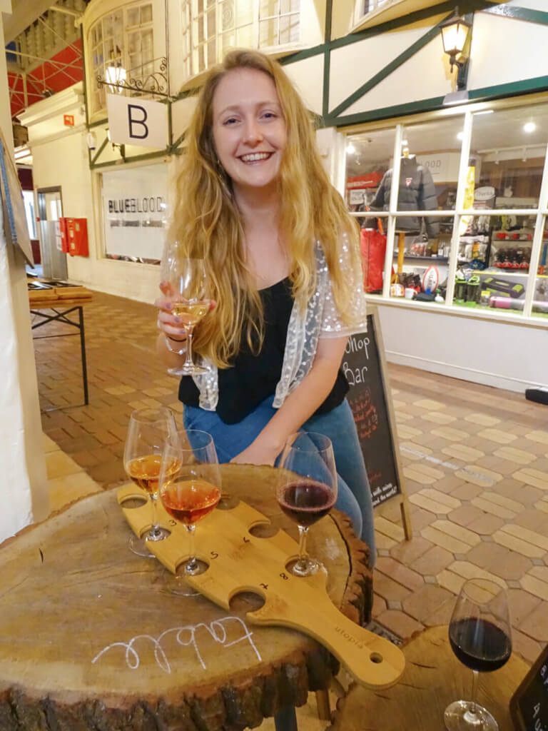 Teardrop wine bar covered market