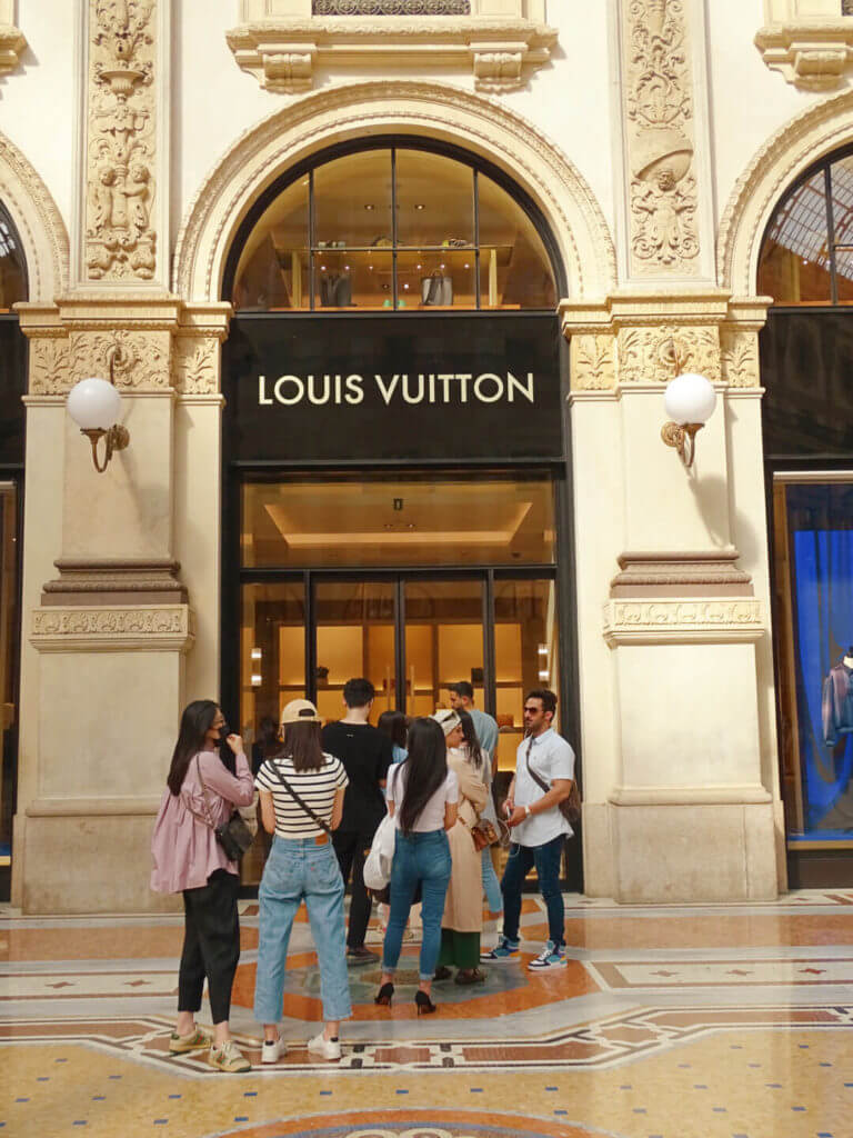 Designer shops Galleria Vittorio Emanuele II milan italy