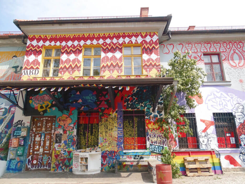 Colourful building metalova