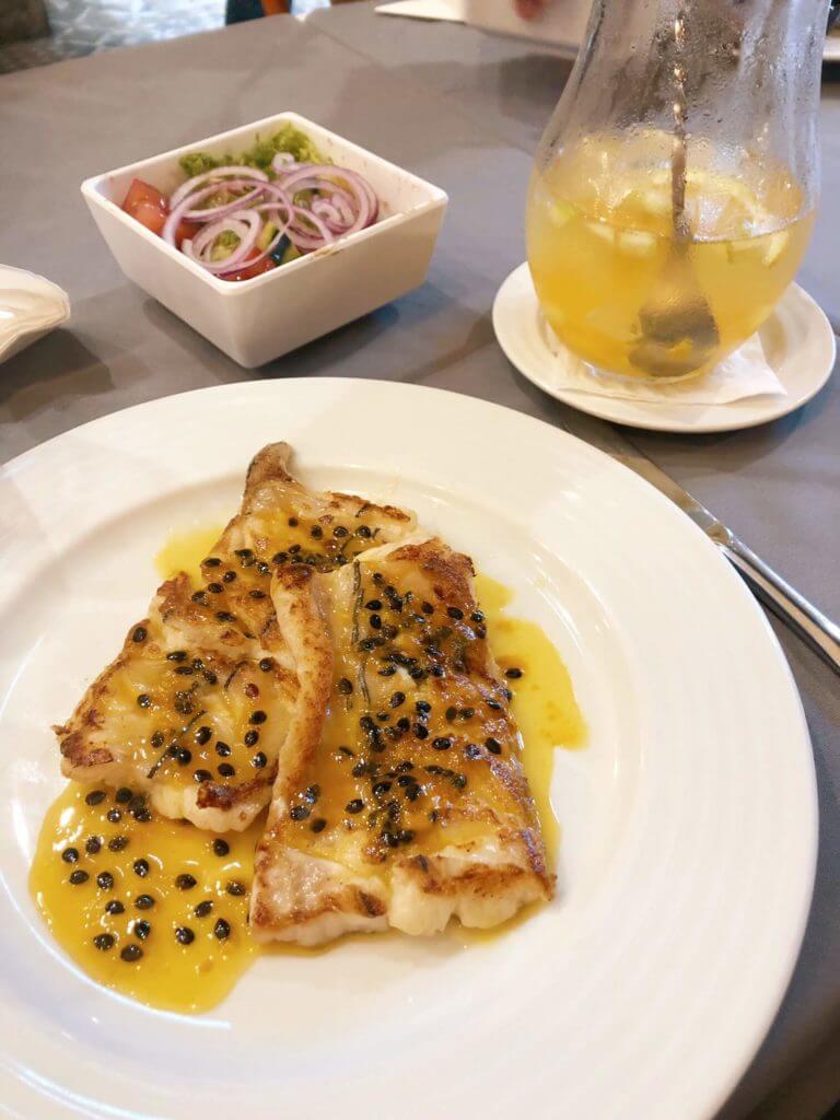 Fish with passionfruit madeira traditional food