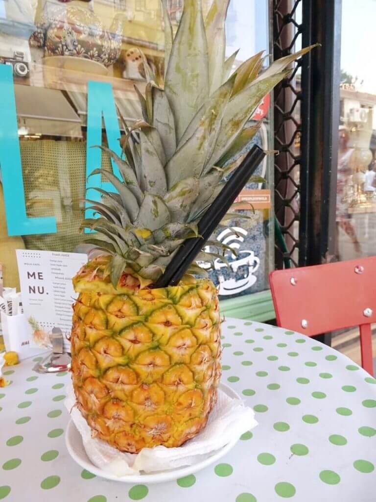 Pineapple drink old bazaar cafe skopje
