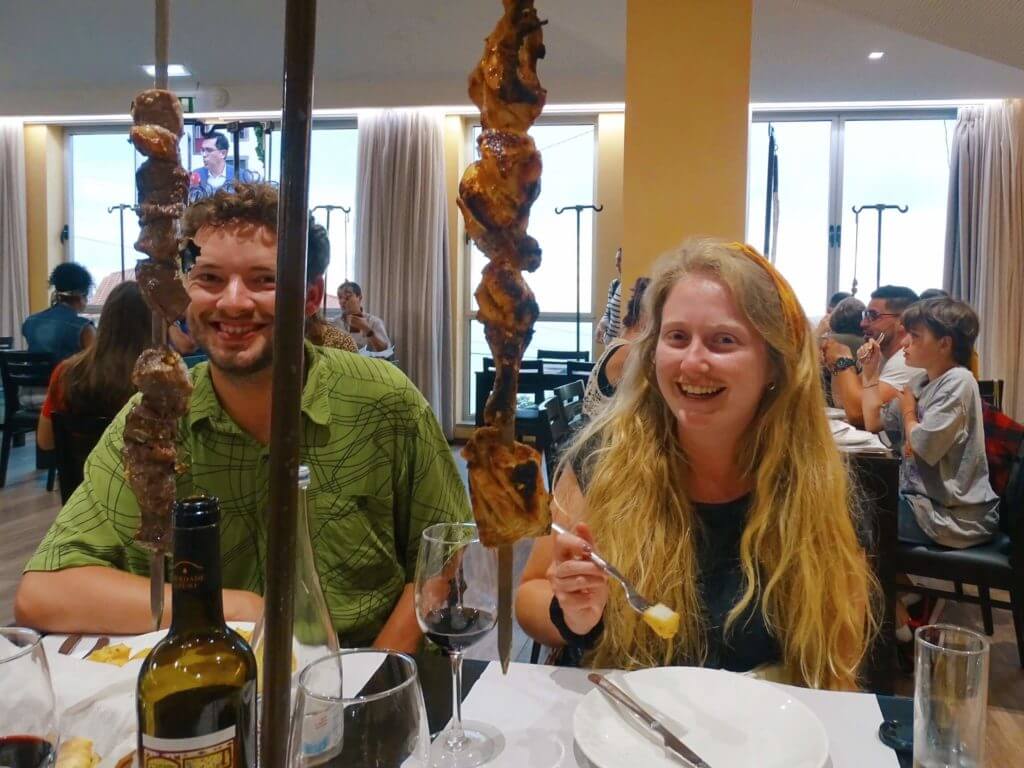 Espetada hanging meat meal