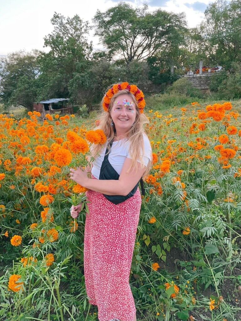 flower field oaxaca day of the dead