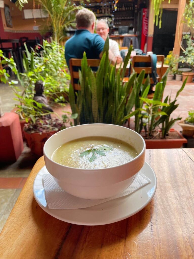 Soup at restaurant in antigua Guatemala 
