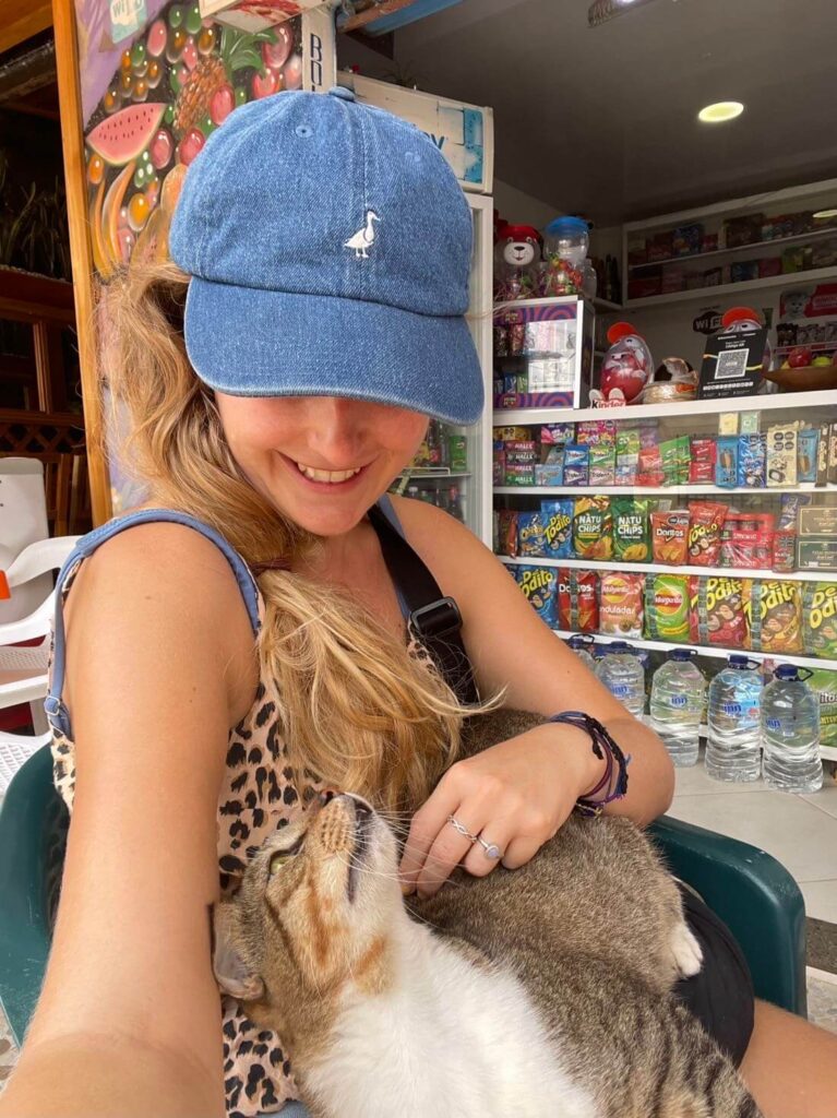 Playing with cat in Capurgana