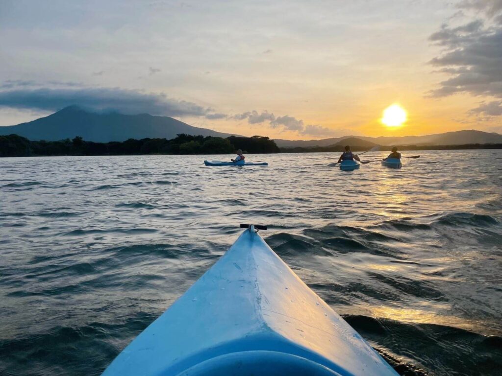 Kayaking during solo travel in nicaragua