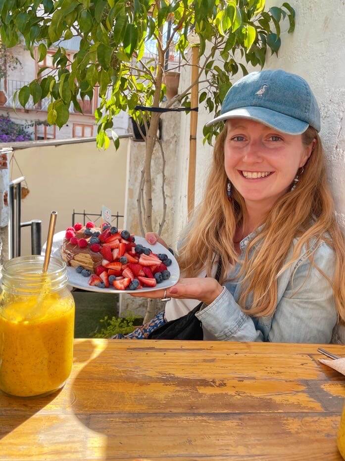 pancakes at restaurant in Arequipa