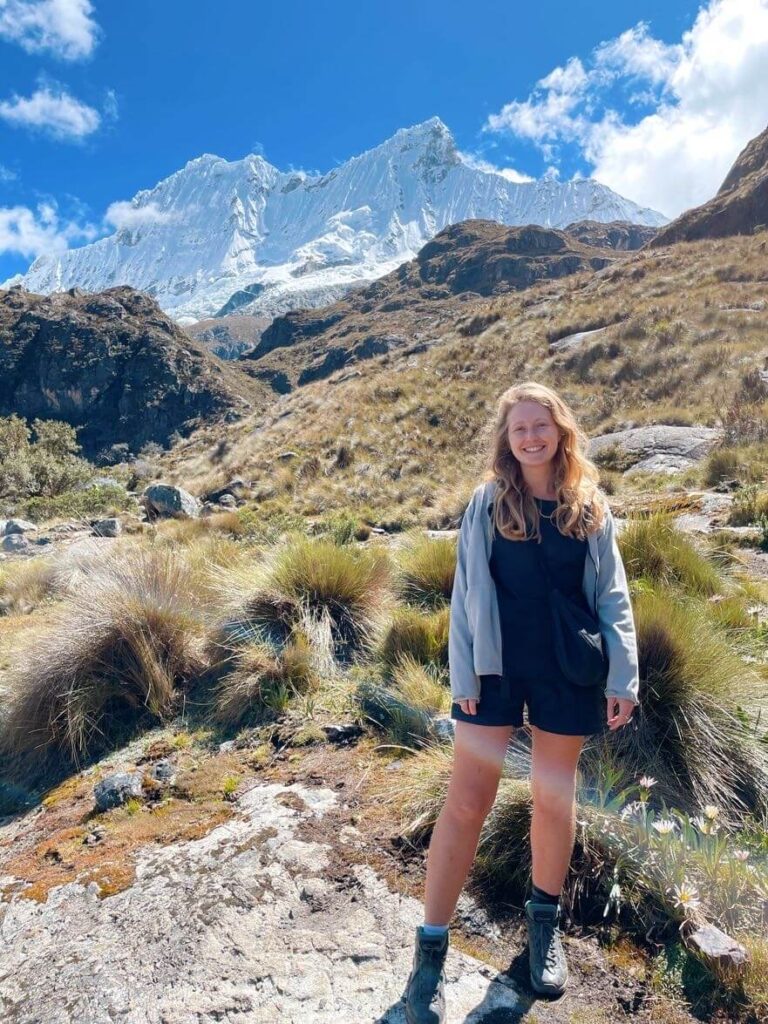Hiking during solo travel in peru