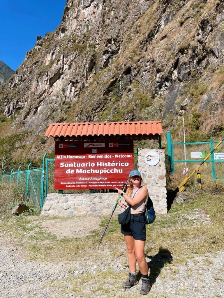 Arriving at Machu Picchu 