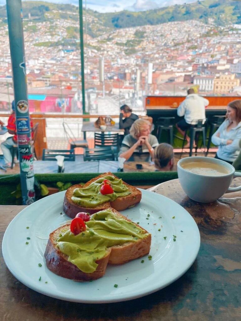 Avocado toast Secret garden hostel Quito