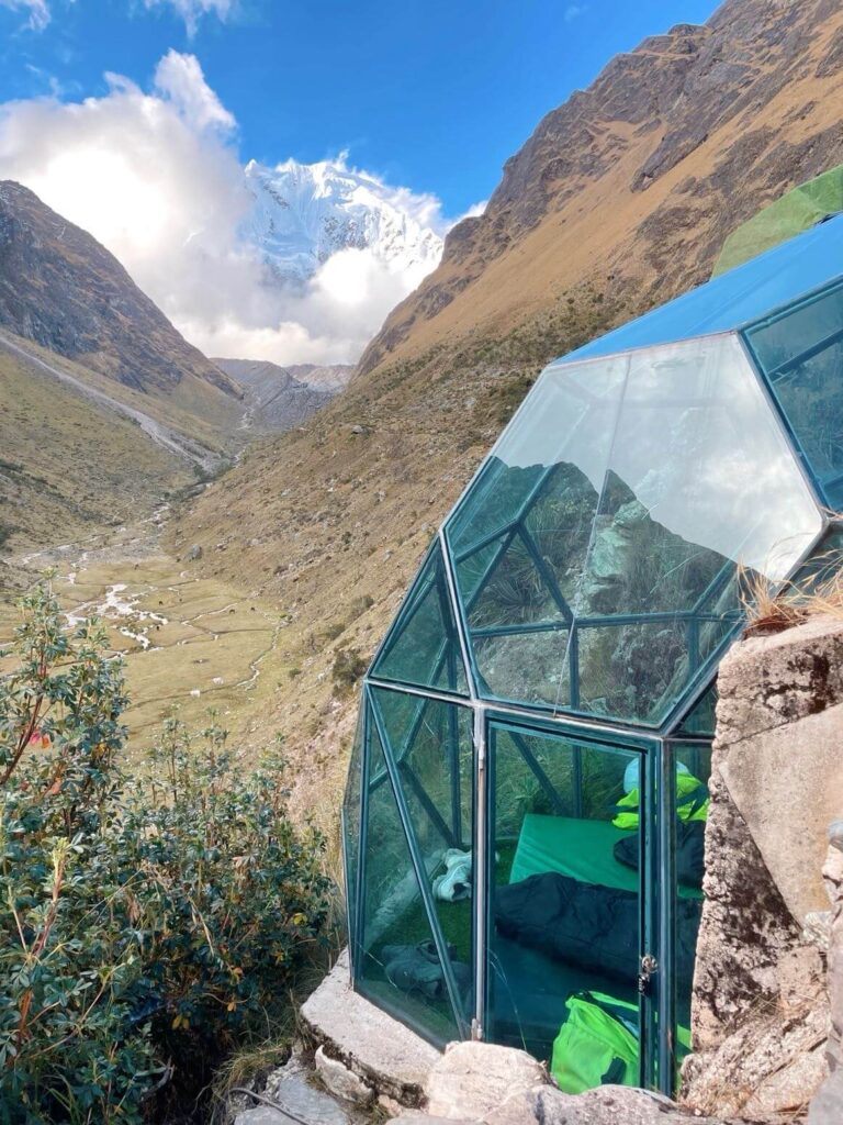 Glass domes with mountain views