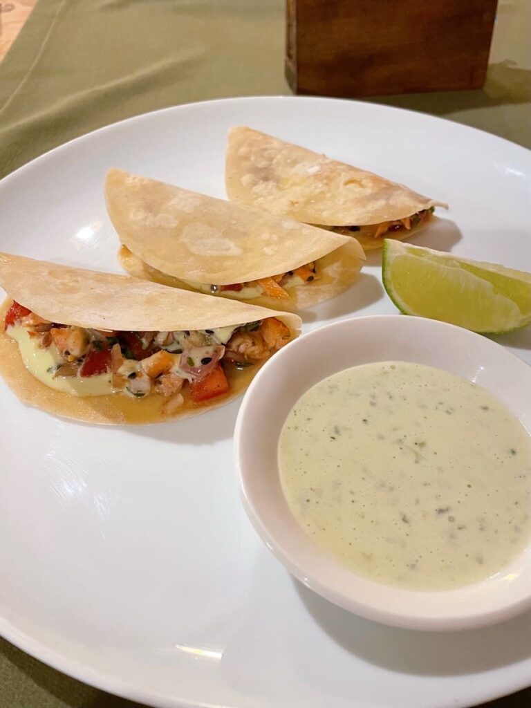 Fish tacos at tierra