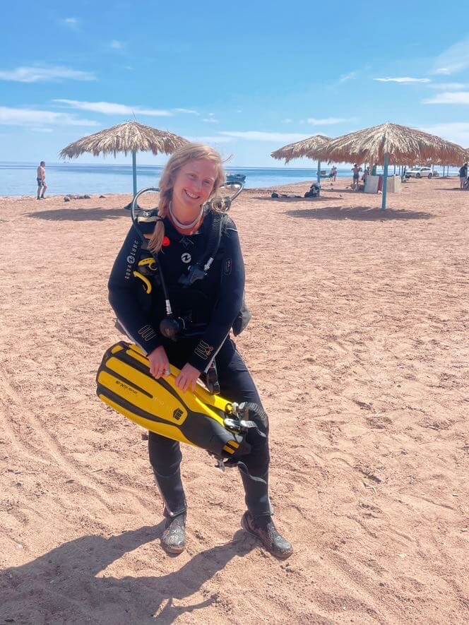 In. my scuba gear
